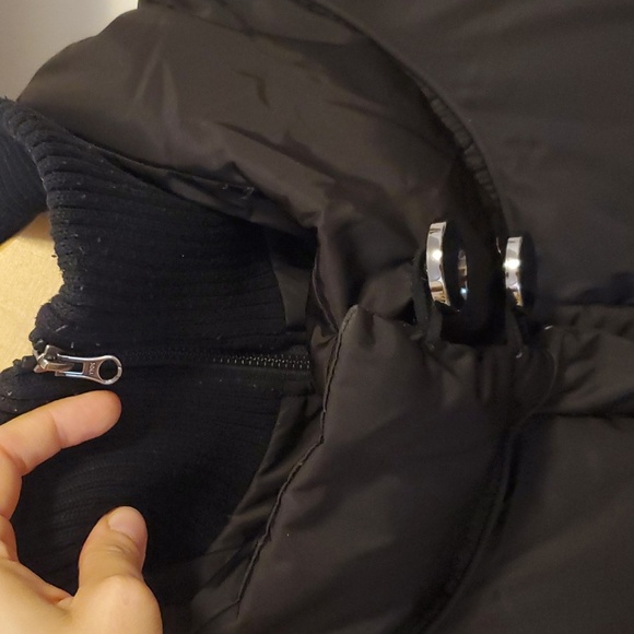 Soia & Kyo down / feather puffer winter coat. Black. L. Bow detail at the back. - Picture 3 of 16